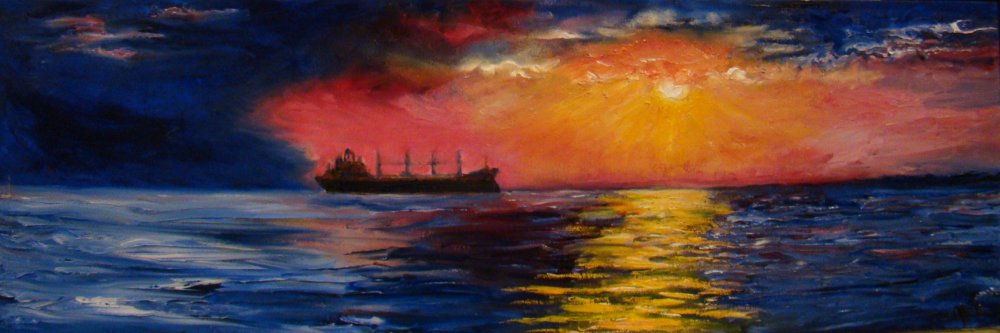Duluth Ship on Lake Superior painting